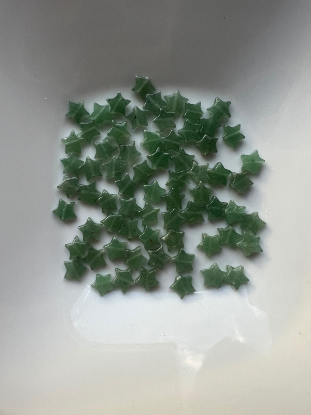 Green Aventurine Star Beads for Jewelry Making - 67 Beass